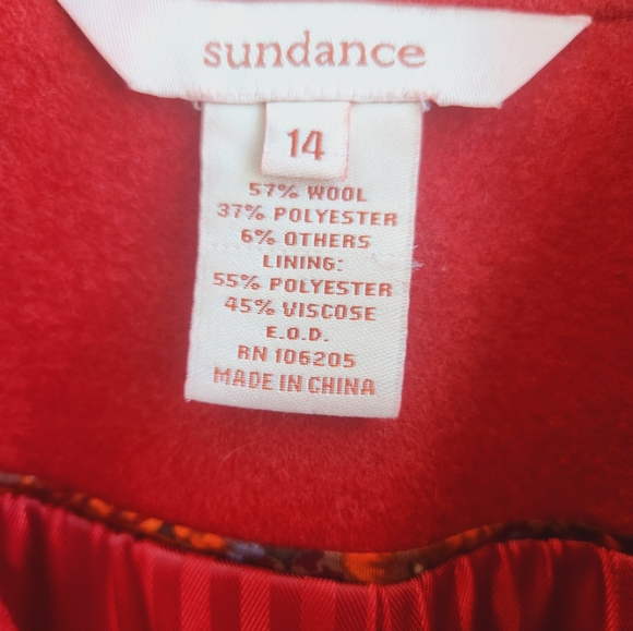 Sundance Coat Womens Sz 14 Rust Red Wool Blend Button Up Utility Military Jacket - Picture 8 of 10